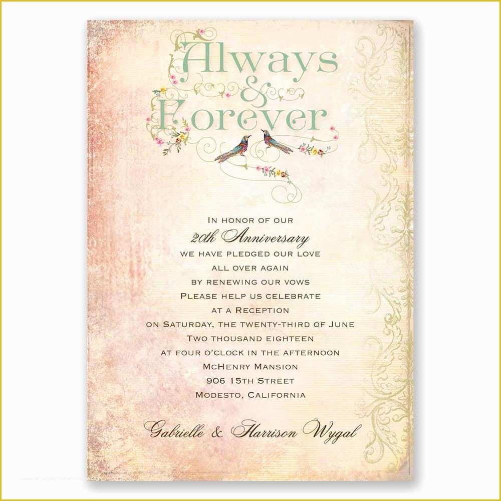 Vow Renewal Invitation Templates Free Of Always and forever Vow Renewal Invitation