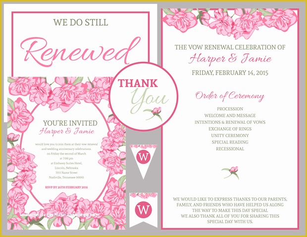 Vow Renewal Invitation Templates Free Of Free Vow Renewal Invitation Suite Pink Roses