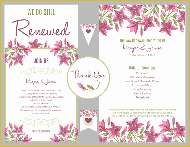 Vow Renewal Invitation Templates Free Of Free Vow Renewal Invitation Suite Purple Floral I Do