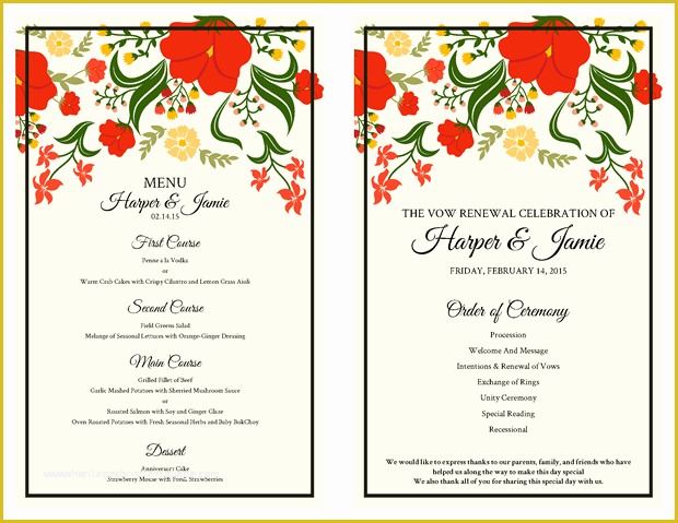 Vow Renewal Invitation Templates Free Of Free Vow Renewal Invitation Suite Wild Flowers theme