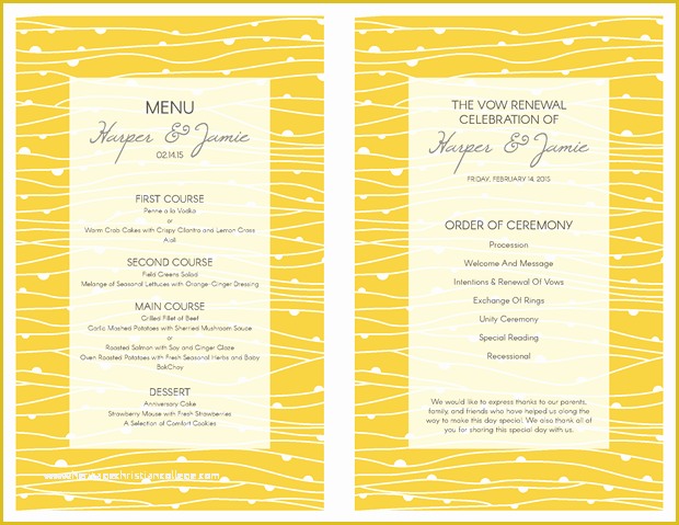 Vow Renewal Invitation Templates Free Of Free Vow Renewal Invitation Yellow Waves and Gray theme