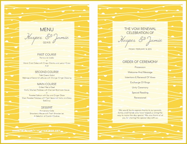 Vow Renewal Invitation Templates Free Of Free Vow Renewal Invitation Yellow Waves and Gray theme