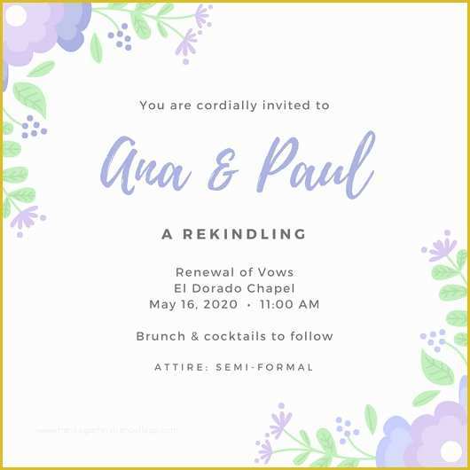 Vow Renewal Invitation Templates Free Of Lavender Vow Renewal Invitation Templates by Canva