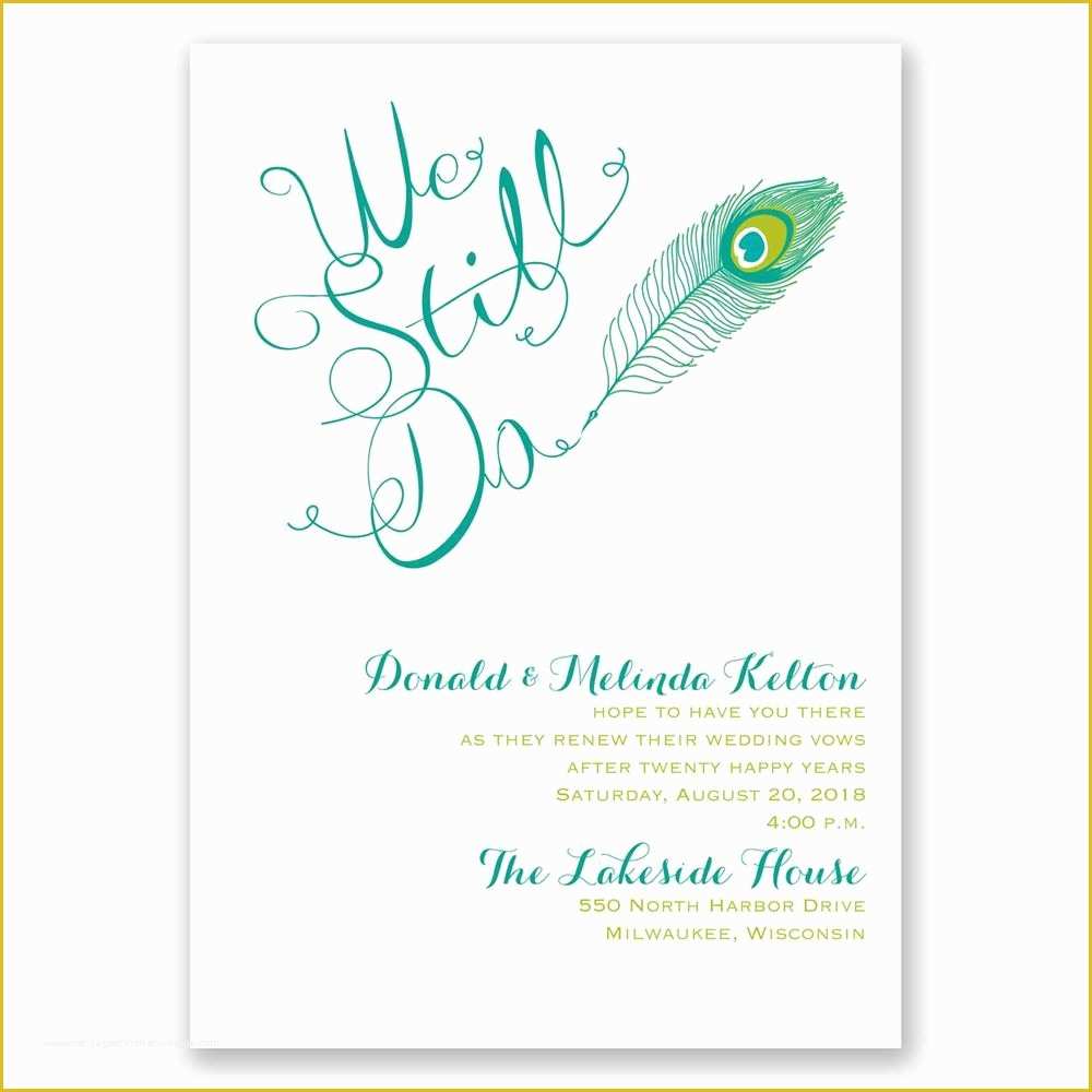 Vow Renewal Invitation Templates Free Of Peacock Calligraphy Vow Renewal Invitation