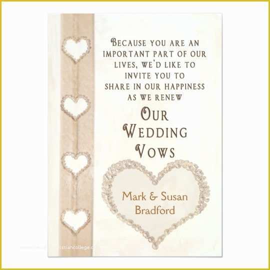 Vow Renewal Invitation Templates Free Of Renewing Wedding Vows Invitation Hearts together