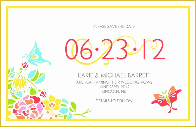 Vow Renewal Invitation Templates Free Of Save the Date Wording Examples for Vow Renewals • I Do Still