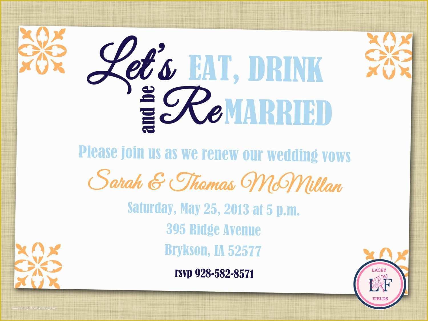 Vow Renewal Invitation Templates Free Of Vow Renewal Invitation Printable Vow Renewal Party by