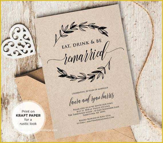 Vow Renewal Invitation Templates Free Of Vow Renewal Invitation Template Eat Drink Be Married Instant