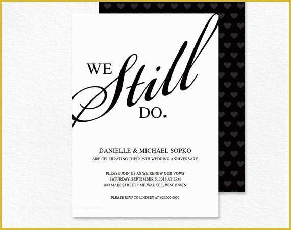 Vow Renewal Invitation Templates Free Of Vow Renewal Invitation We Still Do Black and
