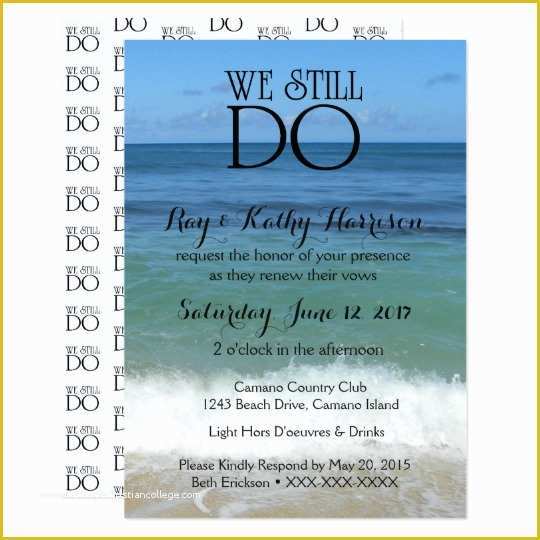 Vow Renewal Invitation Templates Free Of We Still Do Beach Wedding Vow Renewal Invite