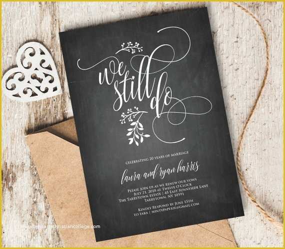 Vow Renewal Invitation Templates Free Of We Still Do Vow Renewal Invitation Template Instant Download