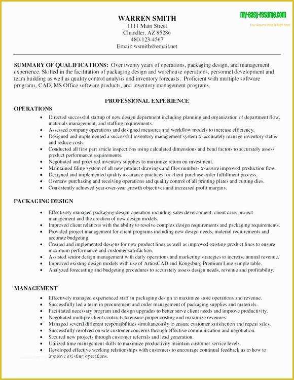 Warehouse Manager Resume Template Free Of Example A Warehouse Resume 6 Resume Objective for