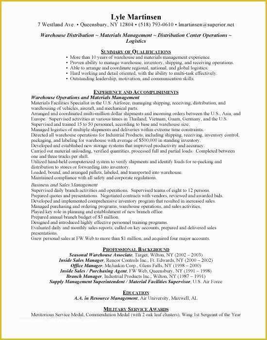 Warehouse Manager Resume Template Free Of Warehouse Manager Resume Free Resumes Free Resumes