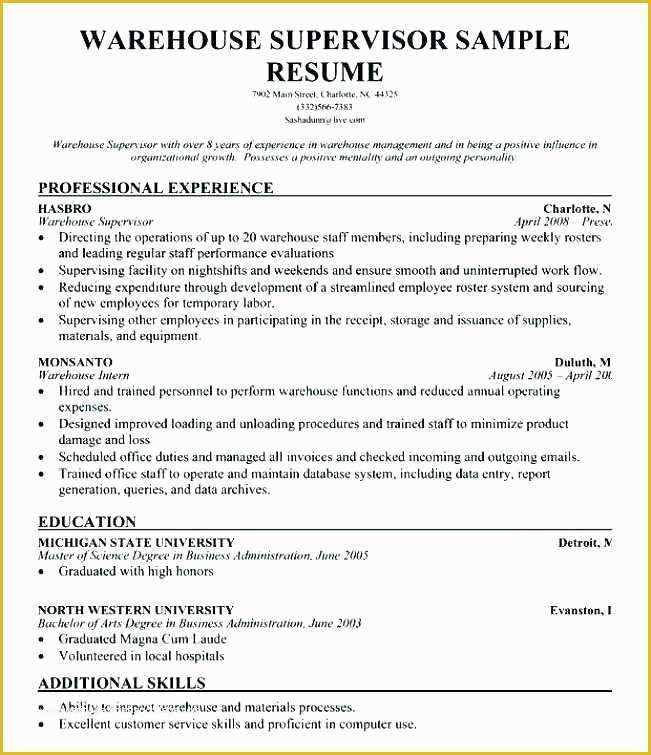 Warehouse Manager Resume Template Free Of Warehouse Manager Resume – Srhnffo
