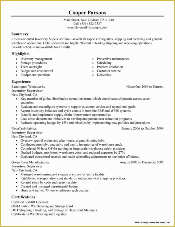 Warehouse Manager Resume Template Free Of Warehouse Manager Resume Template Free Resume Resume