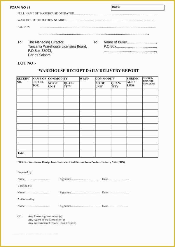 Warehouse Receipt Template Free Of 10 Goods Receipt Templates – Pdf Word Excel