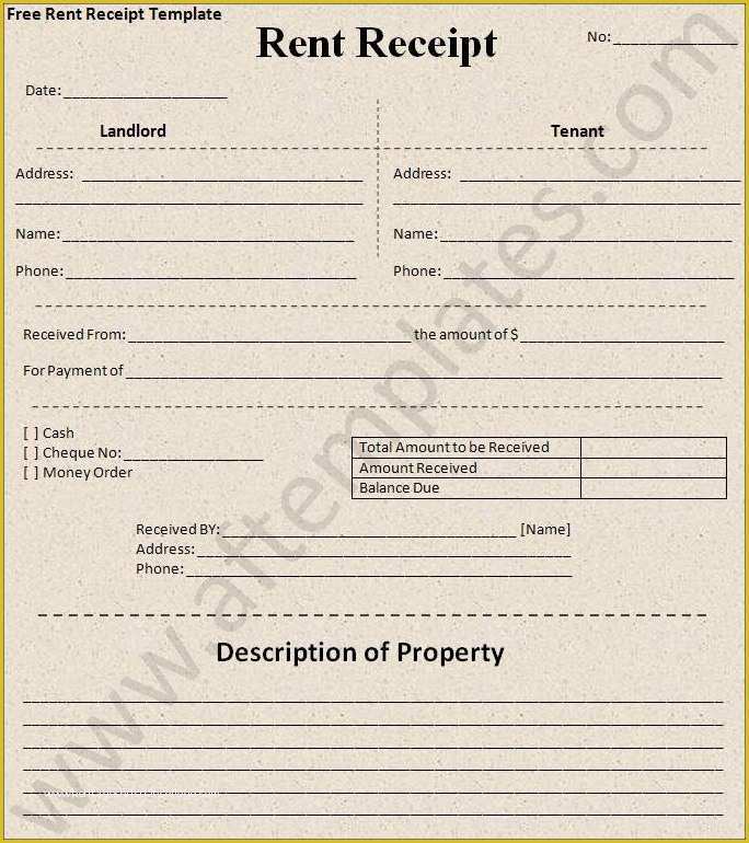 Warehouse Receipt Template Free Of 3 Best Rent Receipt Templates