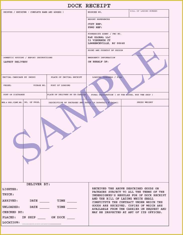 Warehouse Receipt Template Free Of Dock Receipt or Warehouse Receipt – Breaking Boundaries