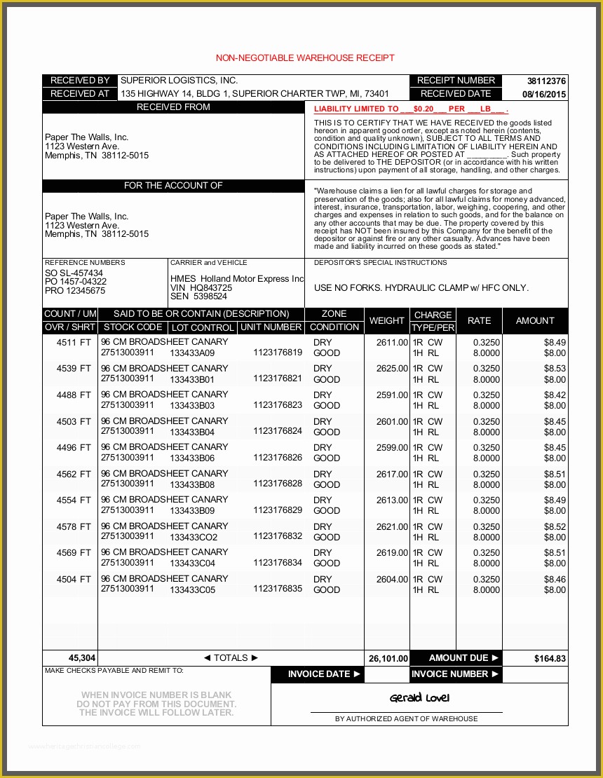 Warehouse Receipt Template Free Of Dock Receiptlate Sample form Word Blank Resumelates