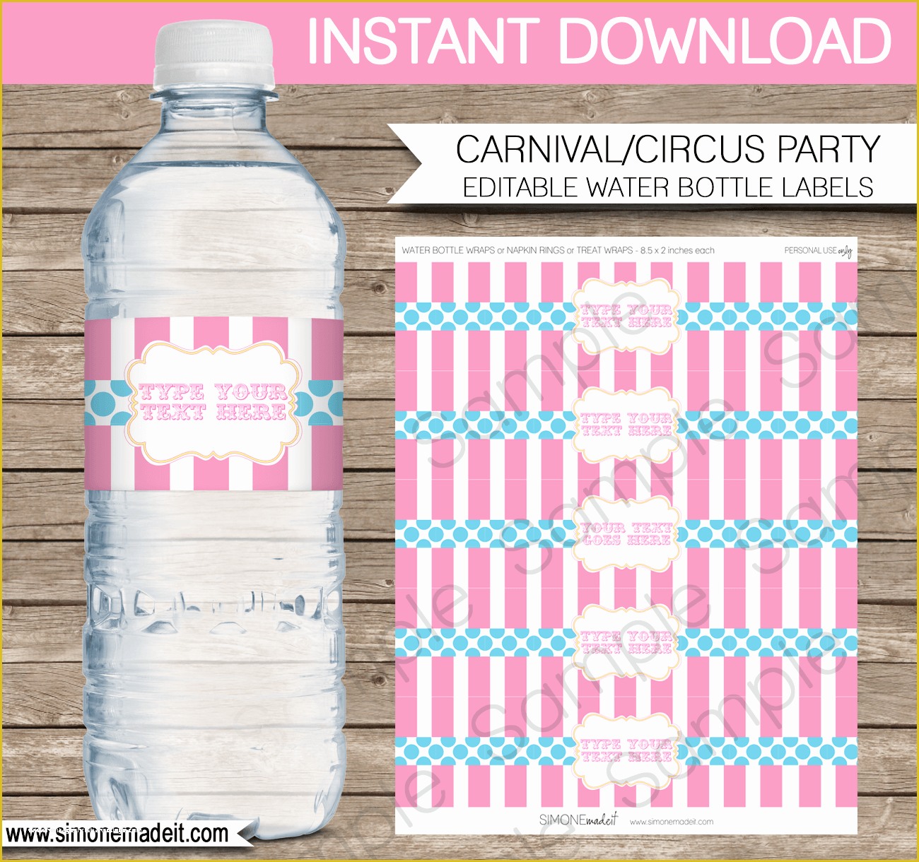 Water Bottle Template Free Of Editable Carnival Water Bottle Labels