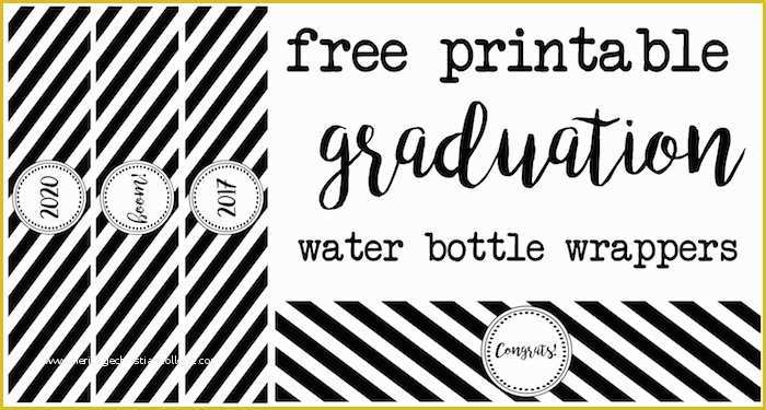 Water Bottle Template Free Of Graduation Water Bottle Wrappers Paper Trail Design