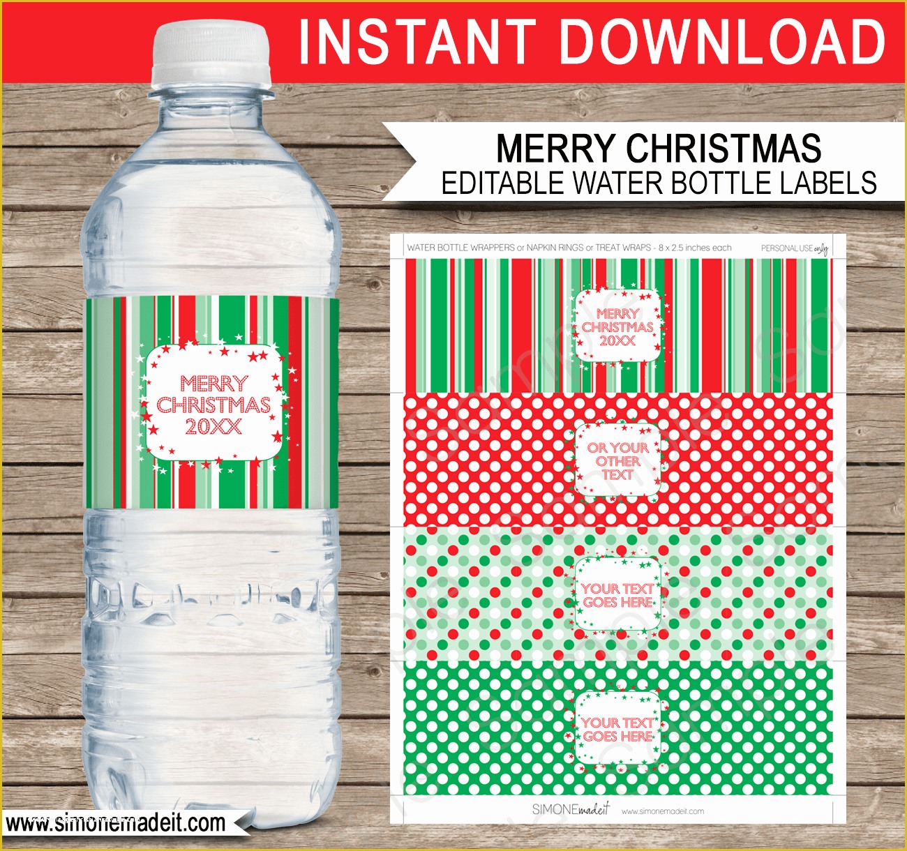 Water Bottle Template Free Of Printable Christmas Water Bottle Labels 