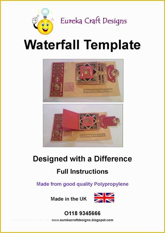 Waterfall Card Template Free Of Eureka Craft Designs Templates