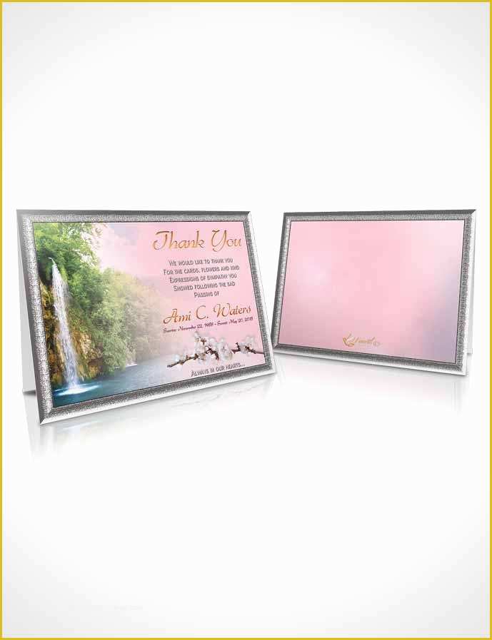 Waterfall Card Template Free Of Thank You Card Template Waterfall Heaven Gentle Breeze