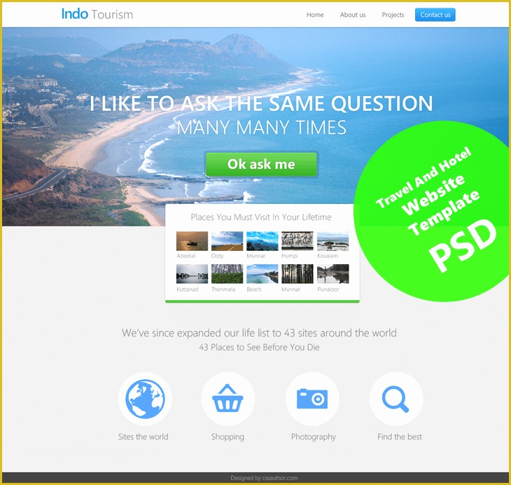 Web Design Templates Free Of Beautiful Travel and Hotel Website Template Psd for Free