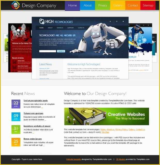 Web Design Templates Free Of Free HTML5 Template for Design Pany Website Monsterpost