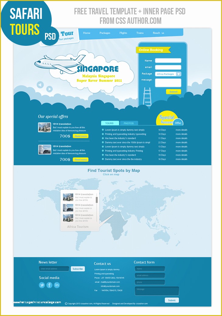 Web Design Templates Free Of Premium Travel Web Design Template Psd for Free Freebie