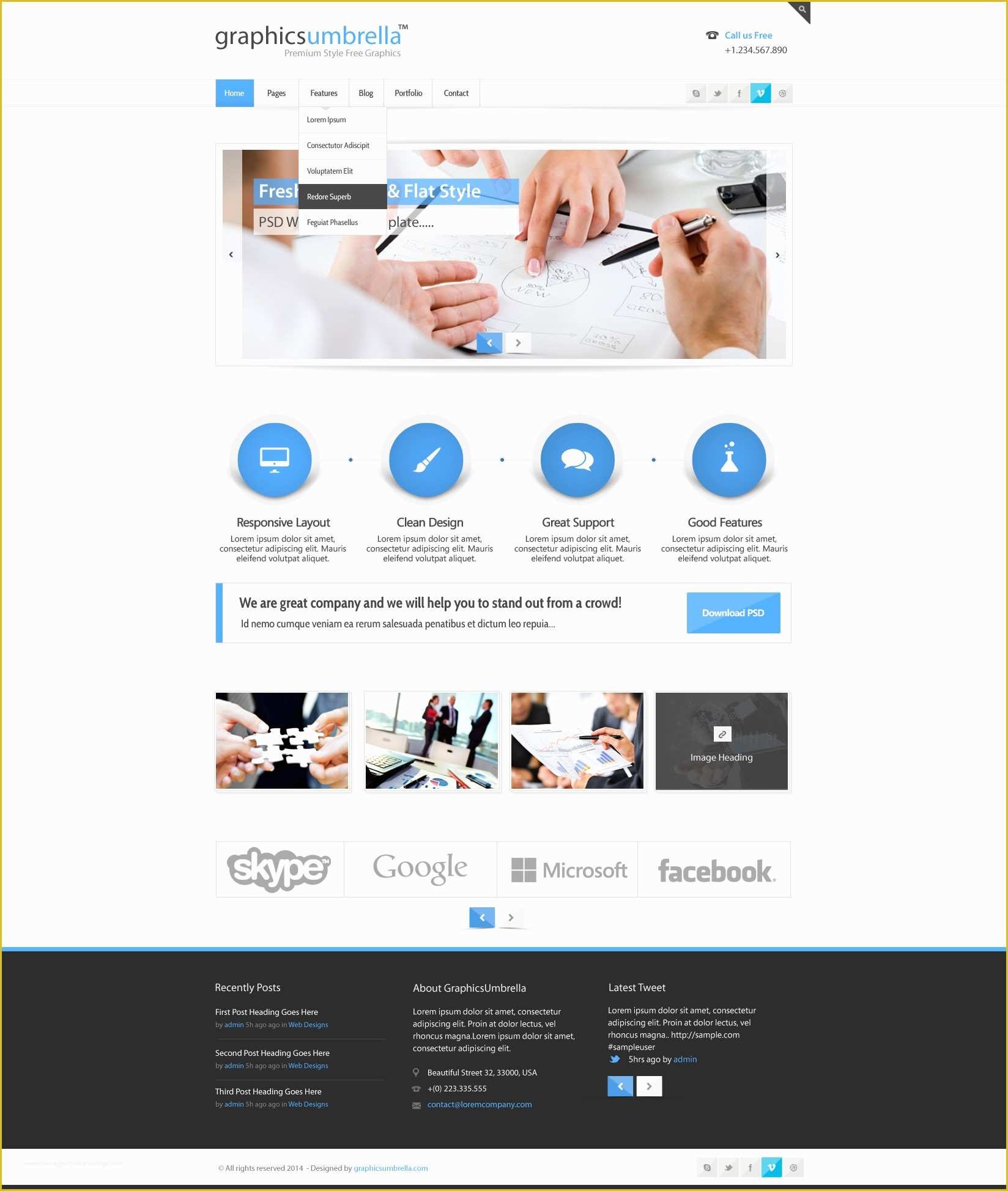 Web Design Templates Free Of Psd Corporate Business Web Design Template – Designscanyon