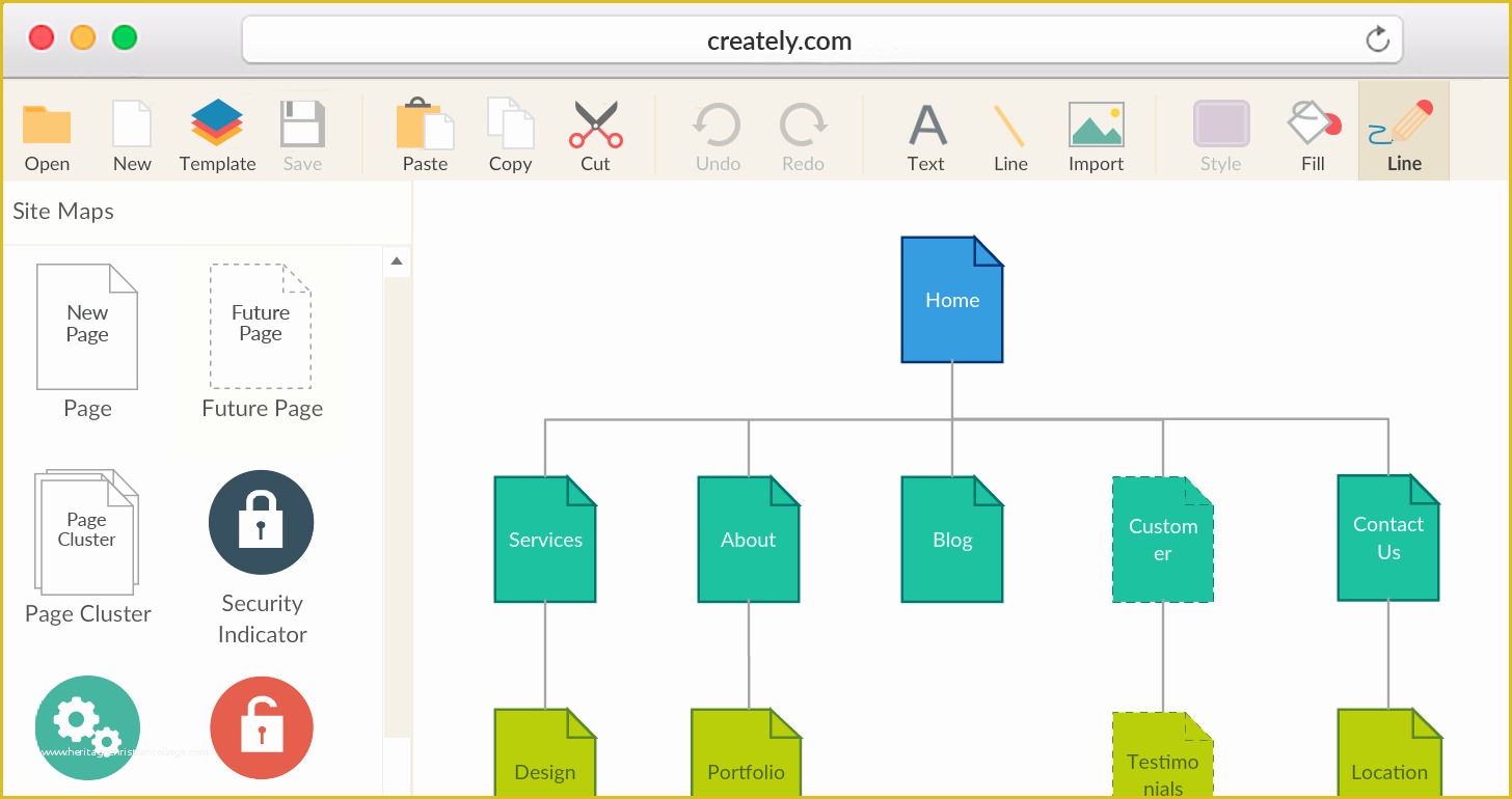 Website Map Template Free Of Visual Sitemap Generator to Create Sitemaps Visually