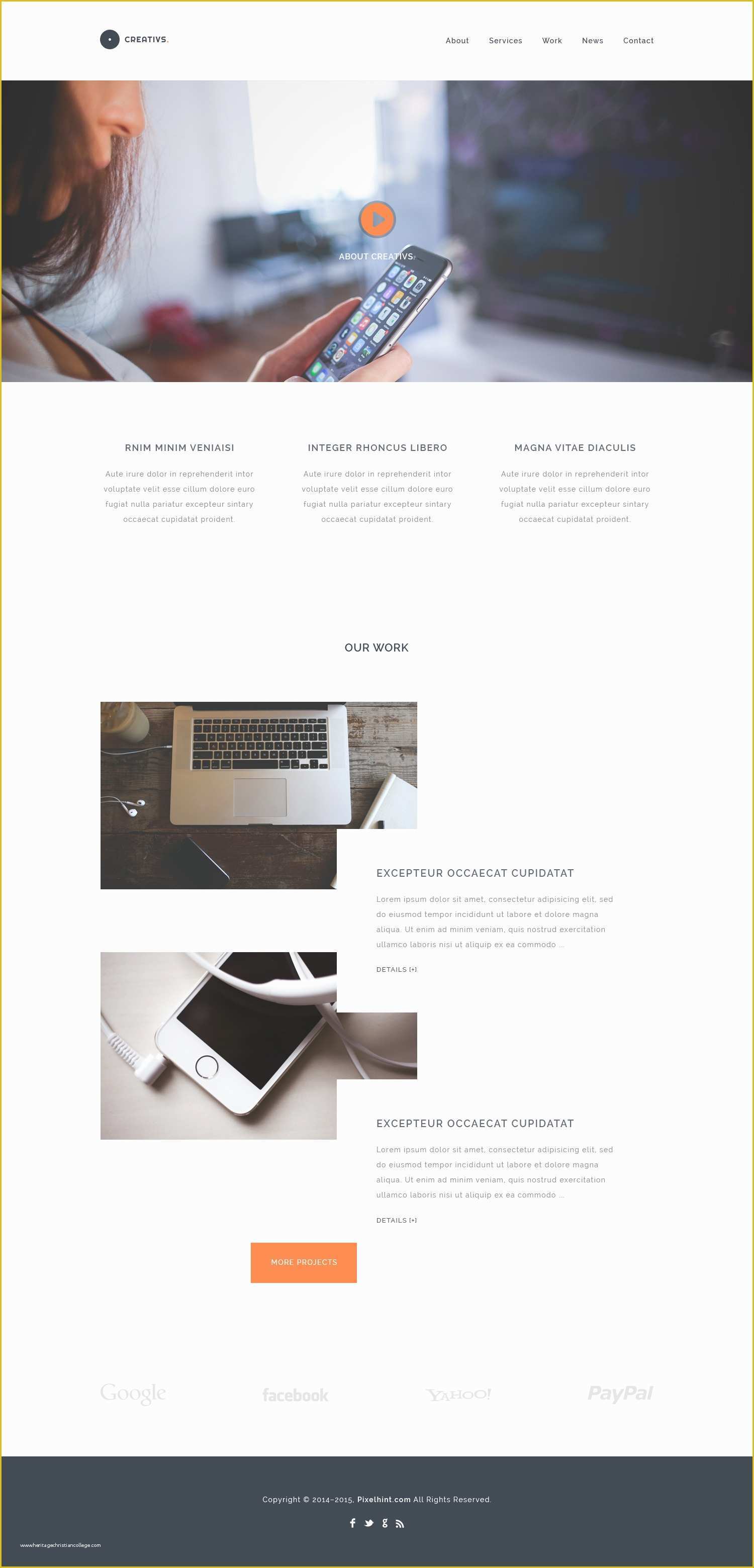 Website Template HTML5 Free Of Creativs – Free Plete Psd &amp; HTML5 Website Template