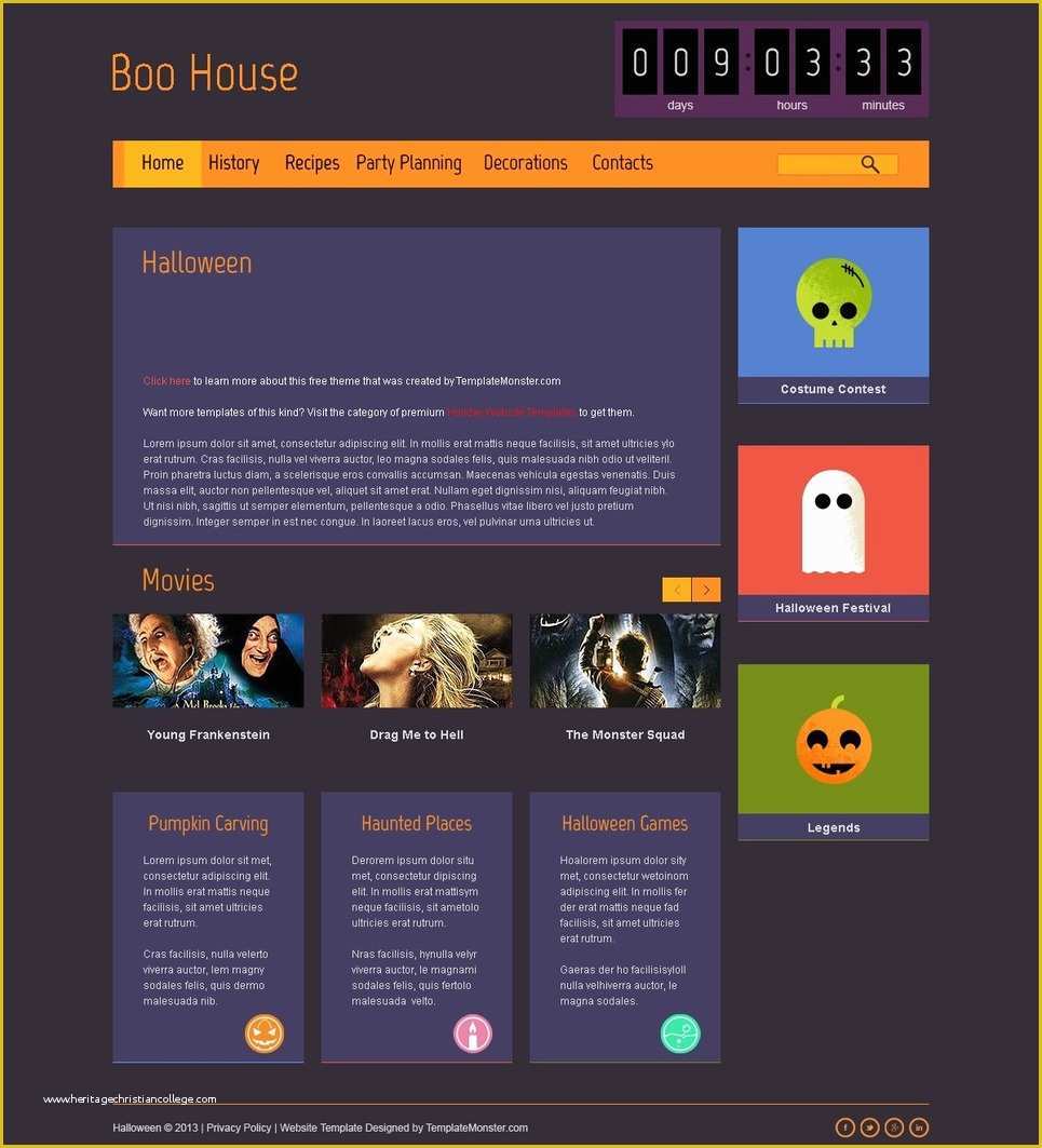 Website Template HTML5 Free Of Halloween Free HTML5 theme