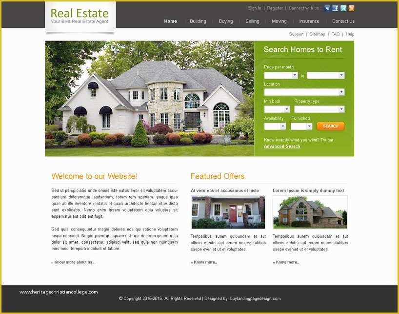 Website Templates for Real Estate Agents Free Of Best Real Estate Agent Design Psd 008