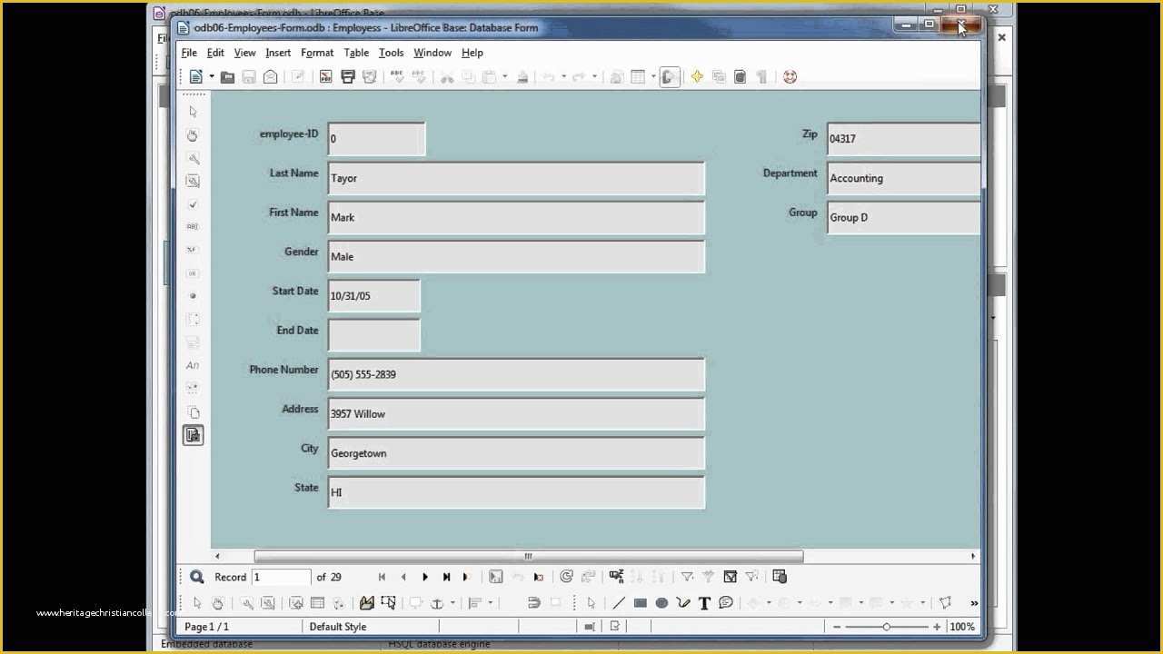 Website with Database Template Free Of Libre Fice Base 06 Creating A form