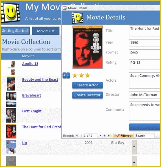 Website with Database Template Free Of Movie Collection Database Template