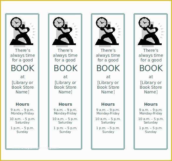Wedding Bookmarks Templates Free Of 8 Word Bookmark Templates Free Download