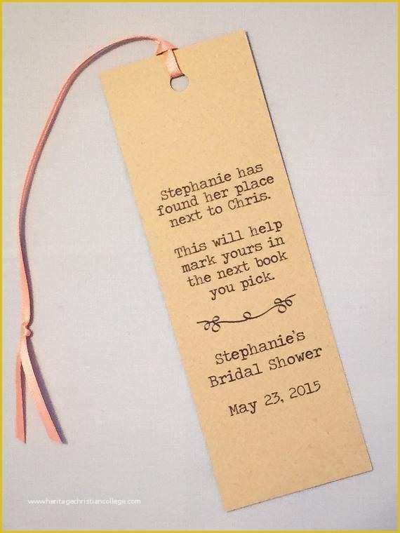 Wedding Bookmarks Templates Free Of Literary Wedding Bookmark Program Wedding Favor Shower