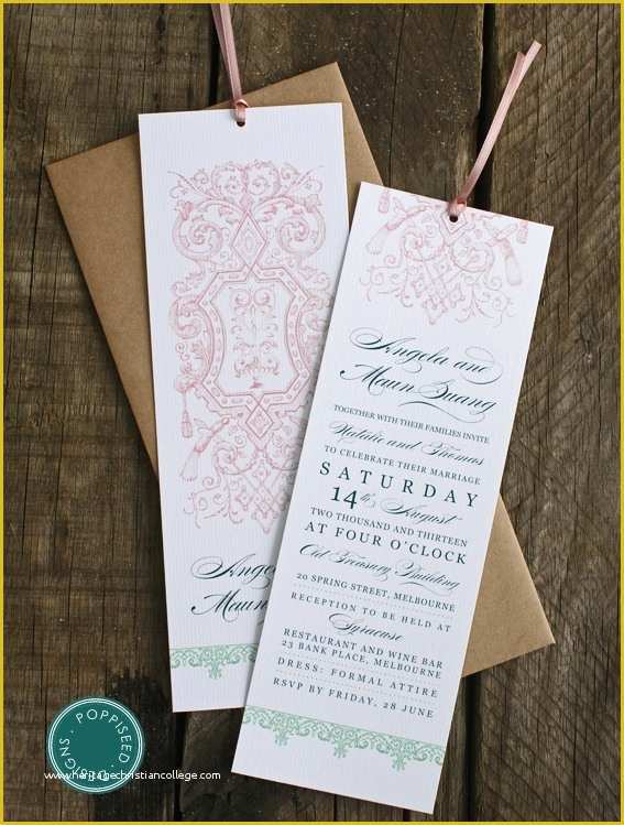 Wedding Bookmarks Templates Free Of Vintage Bookmark Wedding Invitation Wedding