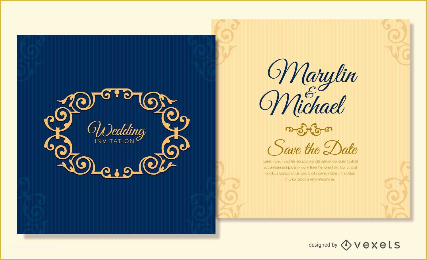 Wedding Card Design Template Free Download Of Navy Blue Wedding Card Template Vector