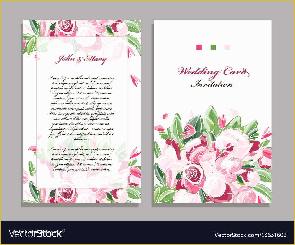Wedding Card Design Template Free Download Of Wedding Card Template Floral Design Royalty Free Vector