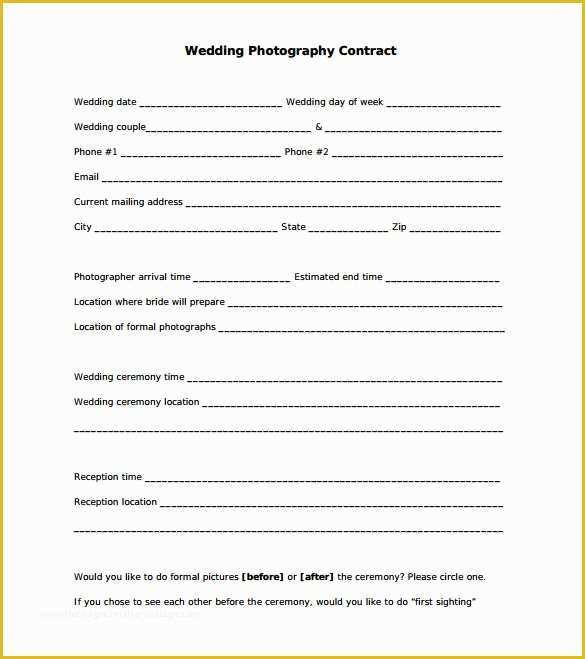 Wedding Contract Template Free Of 21 Wedding Contract Samples