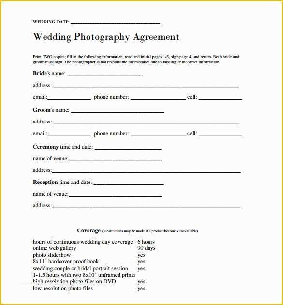 Wedding Contract Template Free Of Wedding Contract Template 24 Download Free Documents