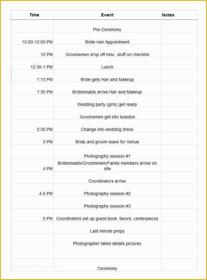 Wedding Day Timeline Template Free Of 11 Wedding Schedule Templates Free Pdf Doc format