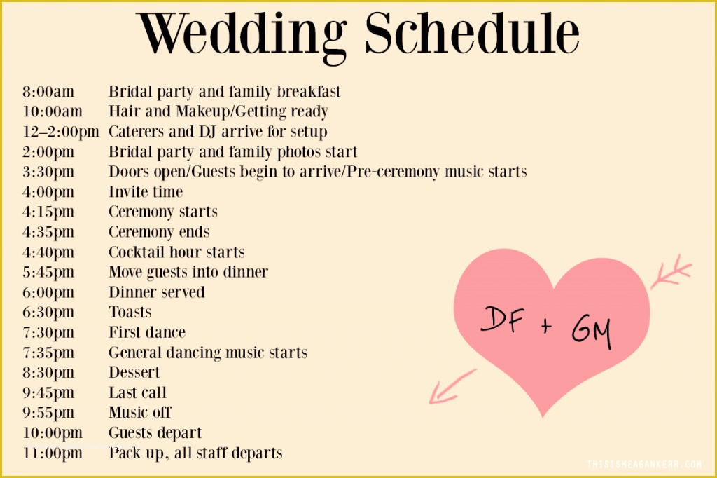 Wedding Day Timeline Template Free Of Wedding Day Timeline Template