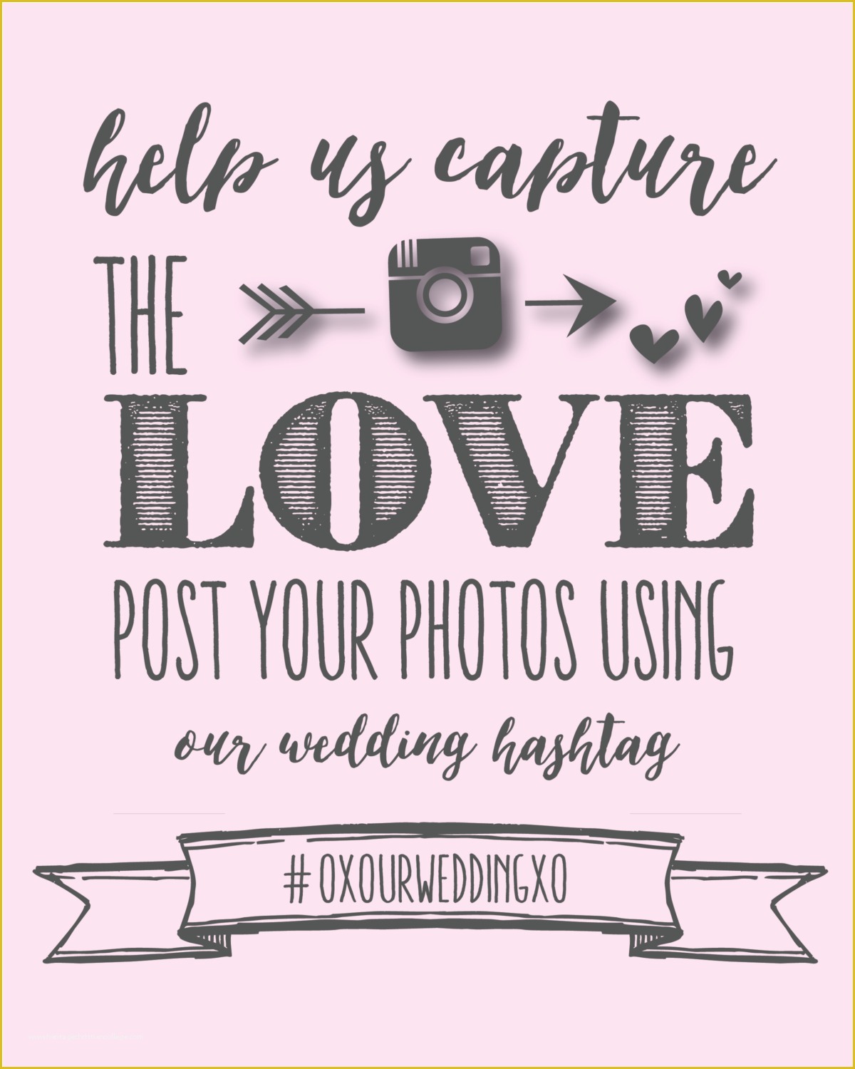 Wedding Hashtag Sign Template Free Of Desine