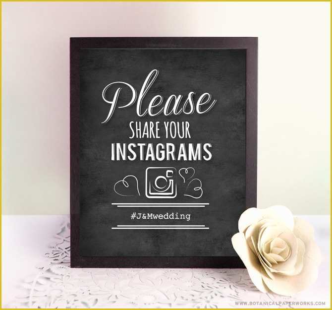 Wedding Hashtag Sign Template Free Of Free Printable Chalkboard Wedding Signs