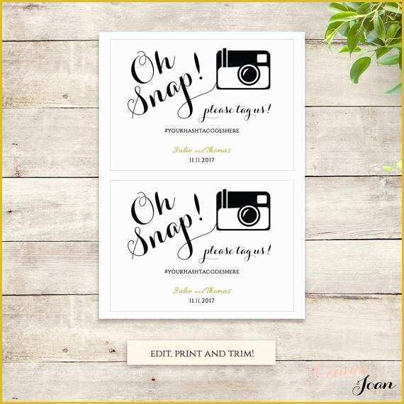 Wedding Hashtag Sign Template Free Of Hashtag Oh Snap Printable Wedding Sign Oh Snap Hashtag